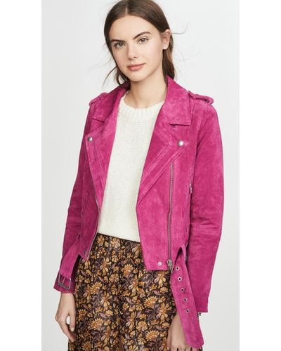 Blank NYC Suede Moto Jacket - Pink