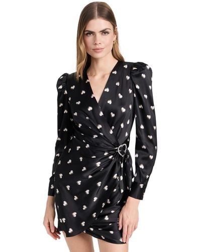 L'Agence Clarice Wrap Dress With Buckle - Black