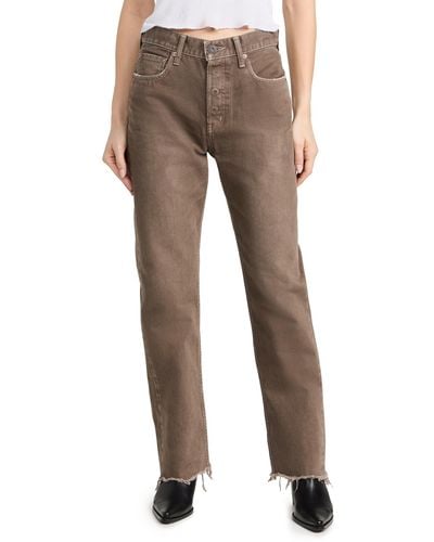 Moussy Mv Emery Wide Straight Jeans - Brown