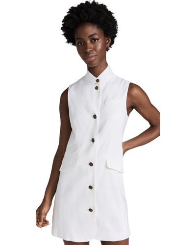 Rag & Bone Slade Linen Vest Dress - White