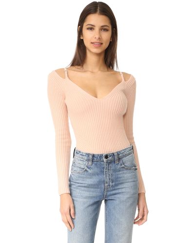 Alexander Wang Ribbed Lingerie Strap Sweater - Multicolour