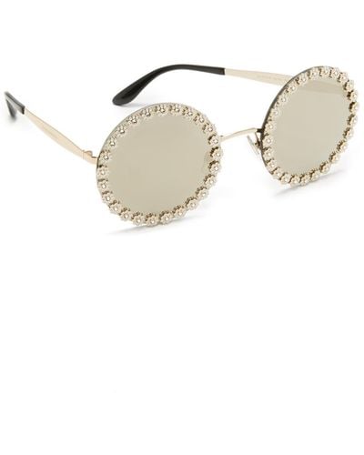 Dolce & Gabbana Daisy Round Sunglasses - White