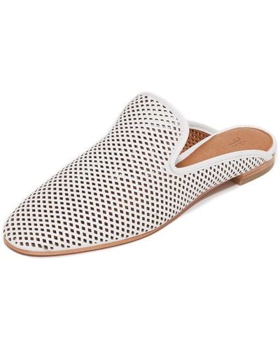 Frye Gwen Perforated Mules - White