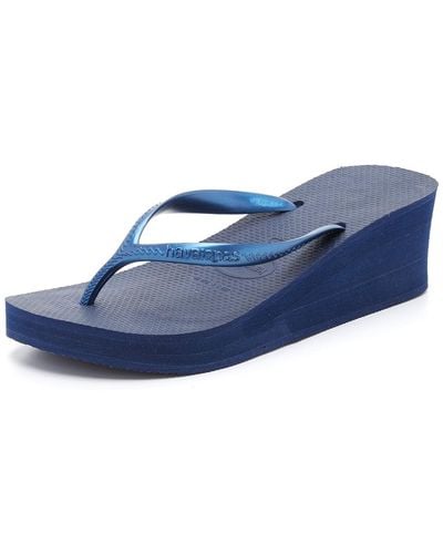 Havaianas High Fashion Wedge Sandals - Blue