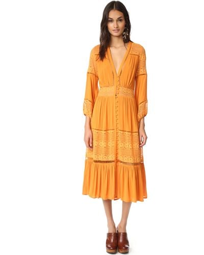 Spell Olivia Luxe Lace Midi Dress - Multicolour