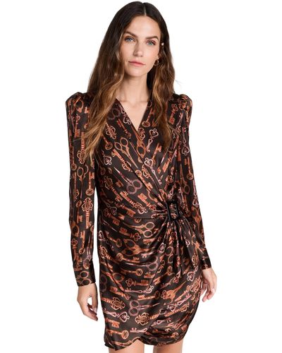 L'Agence Clarice Wrap Dress - Brown