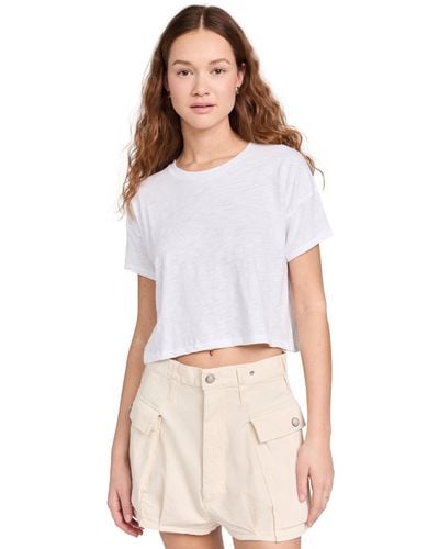 Goldie Godie Cropped Hort Eeve Drop Houder Tee - White