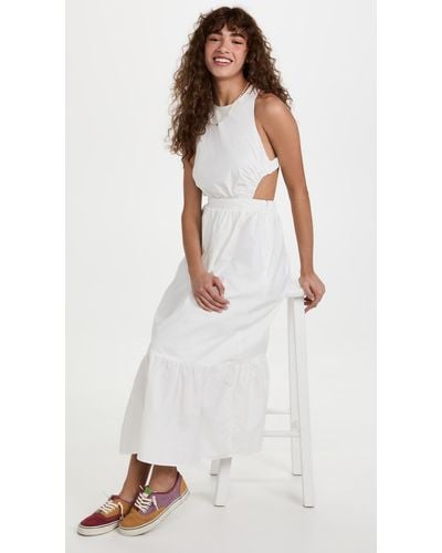 English Factory Elastic Detail Sleeveless Dress - White