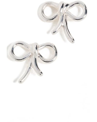 Madewell Mini Bow Stud Earrings - White