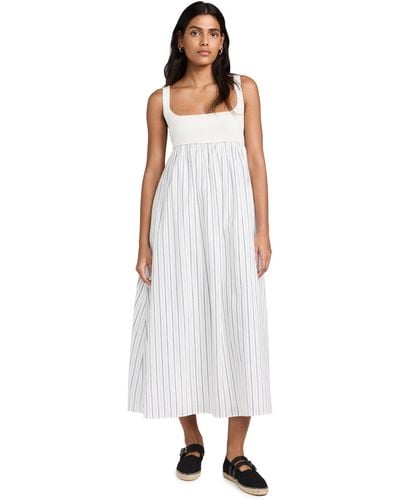English Factory Engish Factory Tie Back Knit Cobo Striped Dress - White