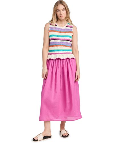 brand: Banjanan Heather Crochet Dress - Pink