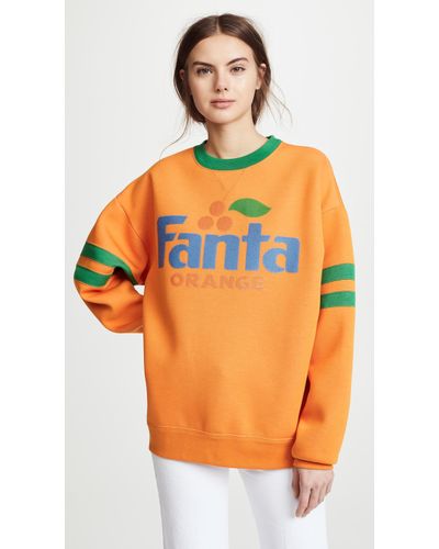 Marc Jacobs Fanta Sweatshirt With Long Sleeves & Crew Neckline - Orange