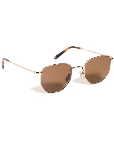 Illesteva Hunter Gold Sunglasses With Brown Lenses - Multicolor