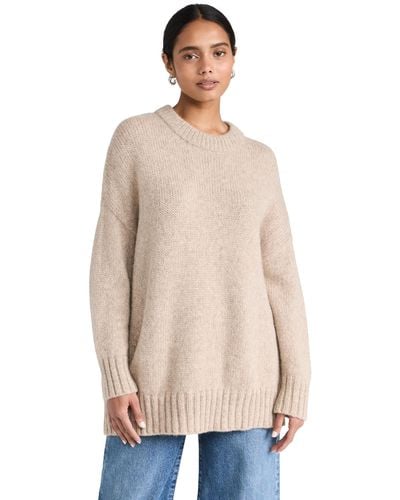 Jenni Kayne Apaca Cocoon Crewneck Sweater Oatmea - Natural