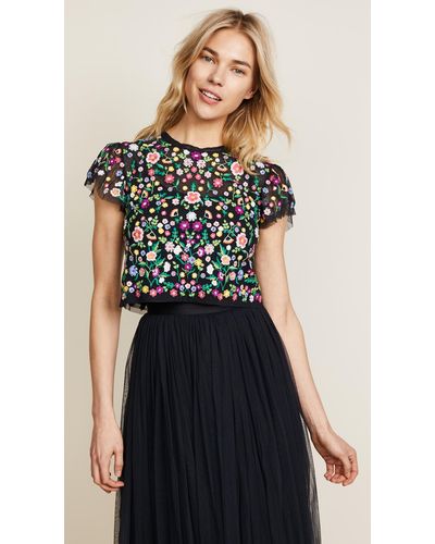 Needle & Thread Lazy Daisy Top - Black