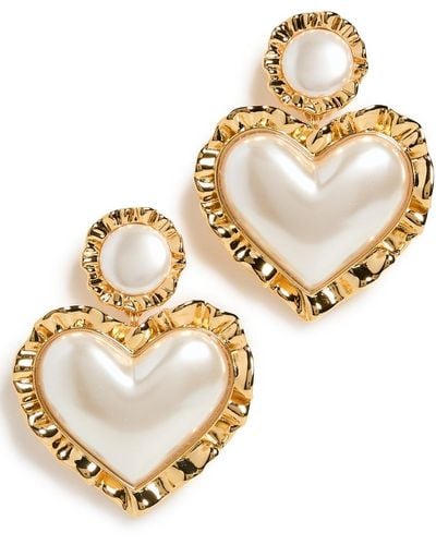 Lele Sadoughi Heart Ruffle Drop Earrings - Multicolour