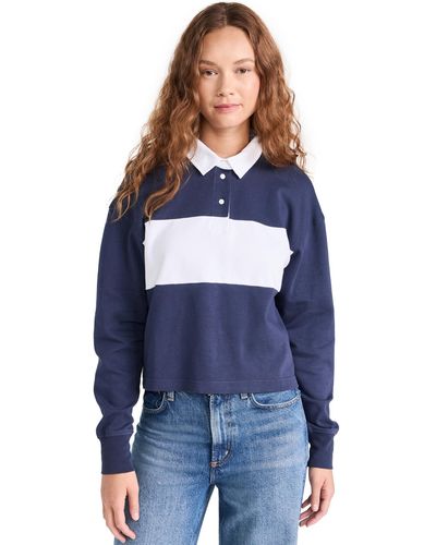 Outdoor Voices Rugby Cropped Long Sleeve Top - Blue