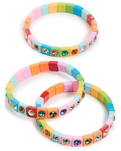 Roxanne Assoulin Jewelled Dot Dot Dot Bracelet Trio - Multicolour