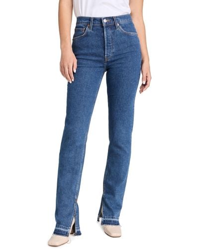 RE/DONE 70s High Rise Skinny Boot Jeans - Blue