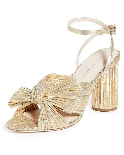 Loeffler Randall Camellia Pleated Bow Heel With Ankle Strap - White