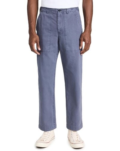 Alex Mill Field Pant In Recycled Cotton Herringbone - Blue