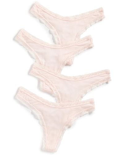 Stripe & Stare A-boo Thong 4-pack - Pink