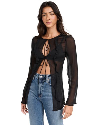 Lioness Barely There Tie Top - Black