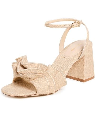 Larroude Selena Ruffle Sandals - Natural