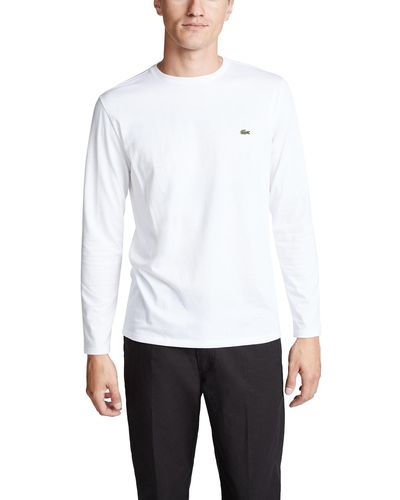 Lacoste Lacote Crew Neck Pima Cotton Jerey Long Leeve T-hirt - White