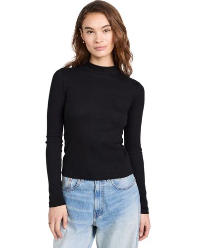 ASKK NY Mock Neck Long Sleeve Pullover - Black