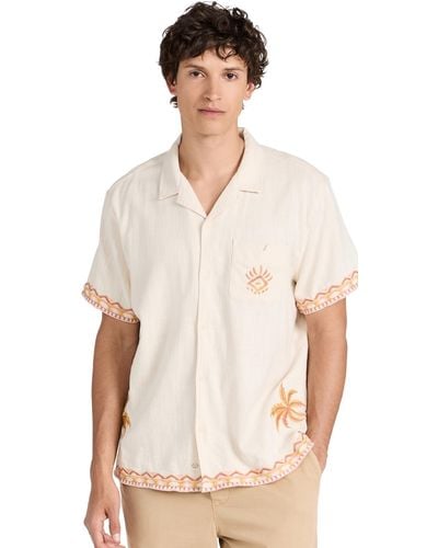 Marine Layer Embroidered Resort Shirt - Natural
