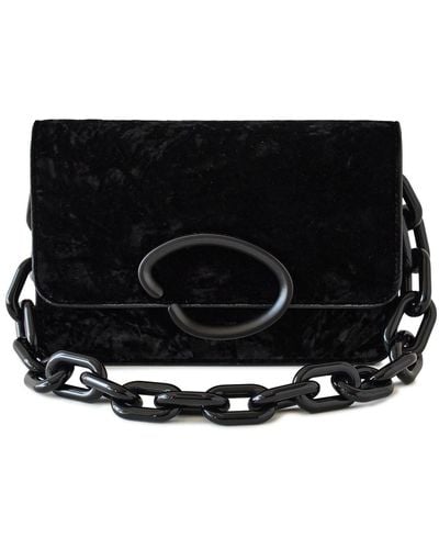 Oscar de la Renta O-pochette Velvet Handbag - Black