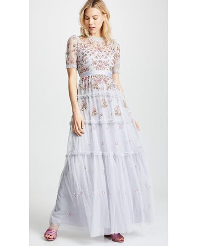 Needle & Thread Carnation Sequin Gown - Blue