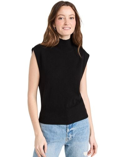 Reformation Arco Cashmere Seeveess Turteneck Sweater Back - Black
