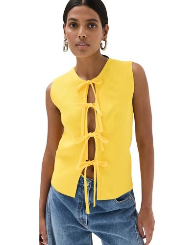 JW Anderson Jw Anderon Bow Tie Tank Top Bright Yeow - Yellow