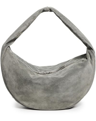 BY FAR Maxi Cush Suede Leather Hobo Bag - Gray