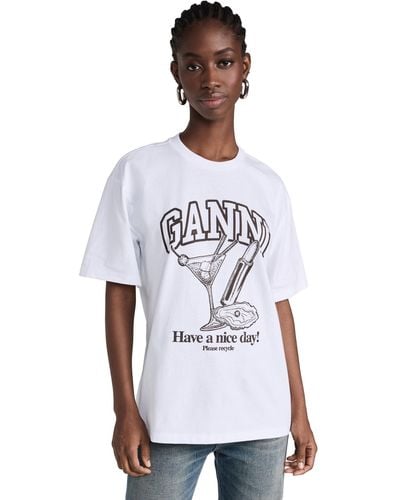 Ganni Future Heavy Jersey Cocktail T-shirt - White