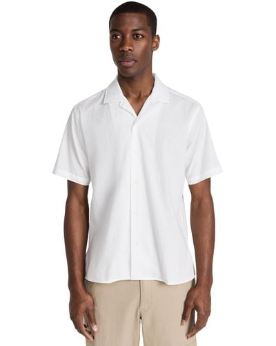 Gitman Vintage Seersucker Camp Collar Shirt - White