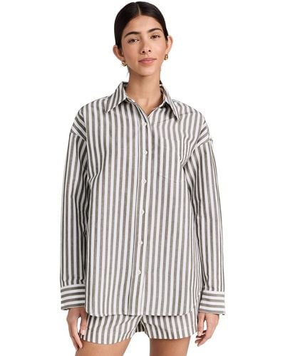 La Ligne Striped Oversized Button Down Shirt - Multicolor