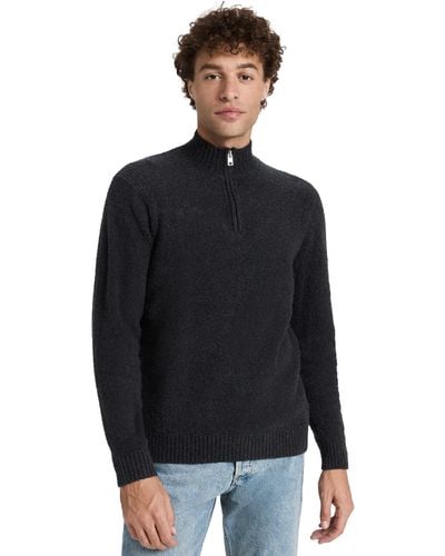 Club Monaco Core Boucle Quarter Zip Sweater - Black