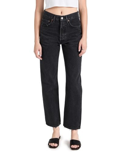 Agolde 90 Mid Rise Straight Jeans - Black