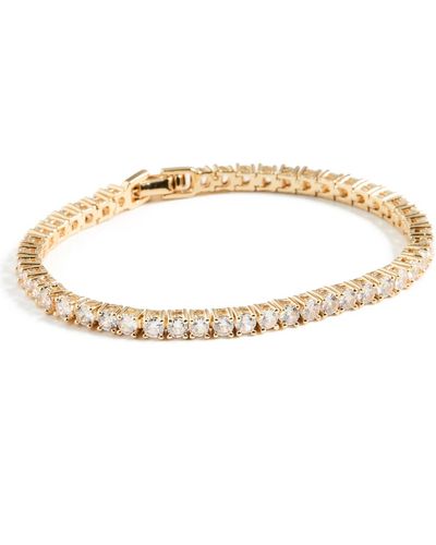 Shashi Tennis Clasp Bracelet - Metallic