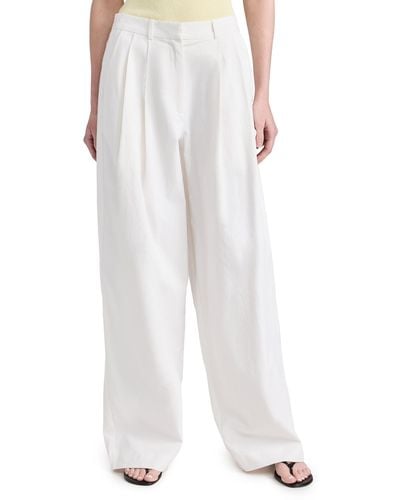 Proenza Schouler Amber Pants In Solid Cotton Crinkle - White