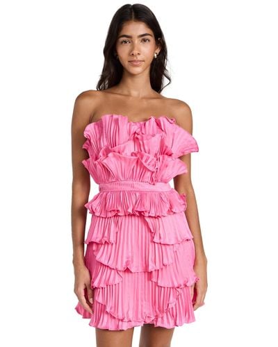 AMUR Reed Pleated Shell Dress - Pink