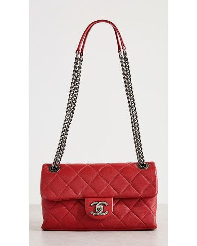 What Goes Around Comes Around Chanel Purple and Red Tweed 19 Bag