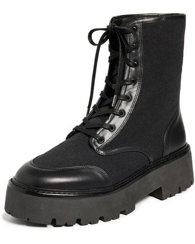 Black Suede Studio Suede Studio Sierra Lace Up Lug Sole Ankle Boots - Black