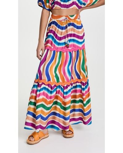 FARM Rio Dancing Stripes Maxi Skirt - Multicolour