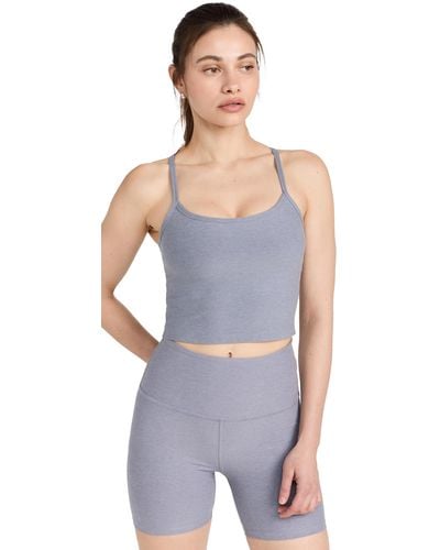 Beyond Yoga Pacedye I Racerback Cropped Tank Coud Gray Heather - Multicolor