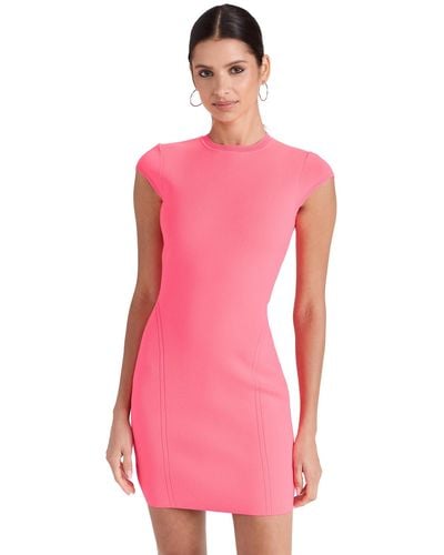 Victoria Beckham Cap Sleeve Fitted Mini Dress - Pink
