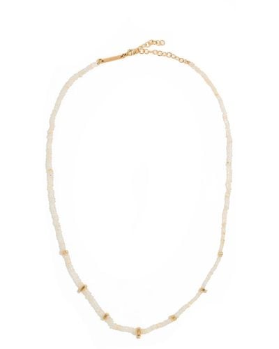 Zoe Chicco 14k Fire Opal Rondelle Bead Diamond Necklace - White